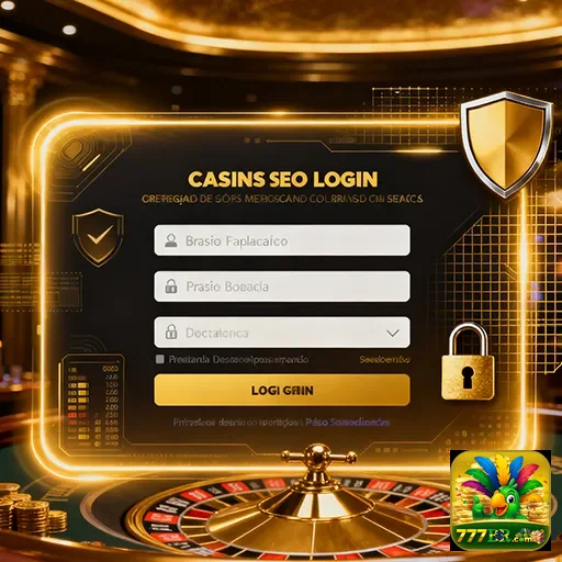 Tela de login do site 777br, especializado em otimização SEO para cassinos online.